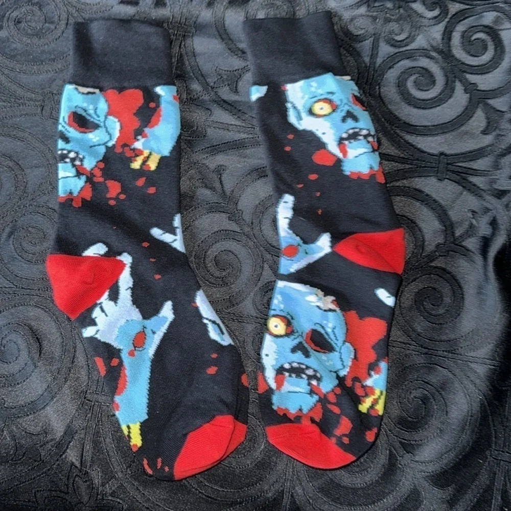 Two pack gothic skull socks